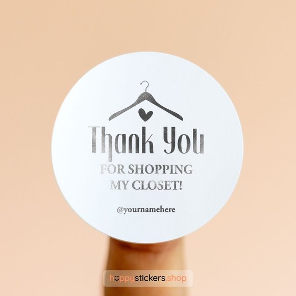 Thank You For Shopping My Closet Stickers with Name or Custom Text - Picture 17 of 17